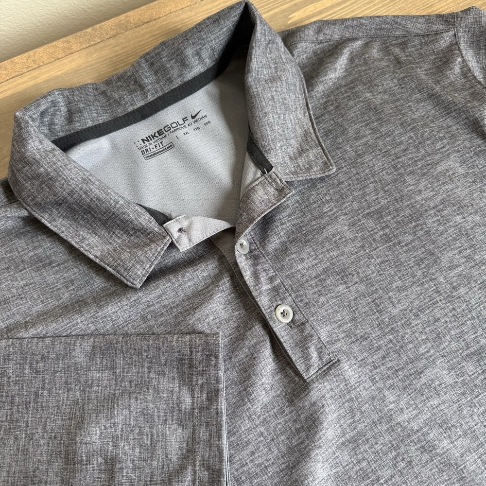 Nike Golf Men's XXL Dark Gray Dri-Fit Short Sleeve Polo Collar Shirt